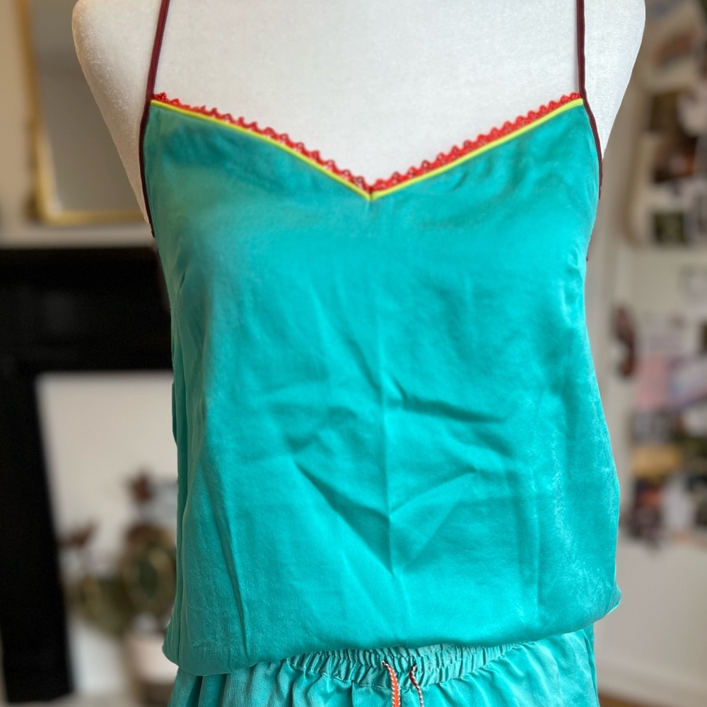 DANNIJO Teal Silk Tank